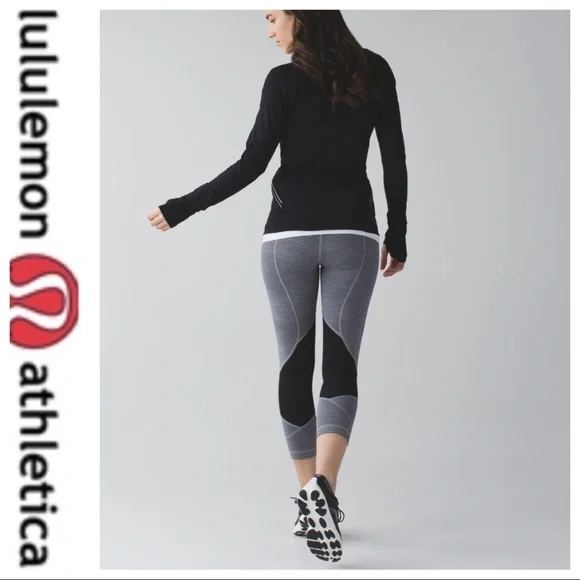 💕SALE💕 Lululemon Rare Gray Pace Rival Crop - Picture 2 of 10